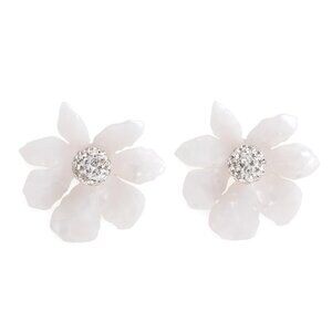 Lele Sadoughi Mother of Pearl Wallflower Button Earrings